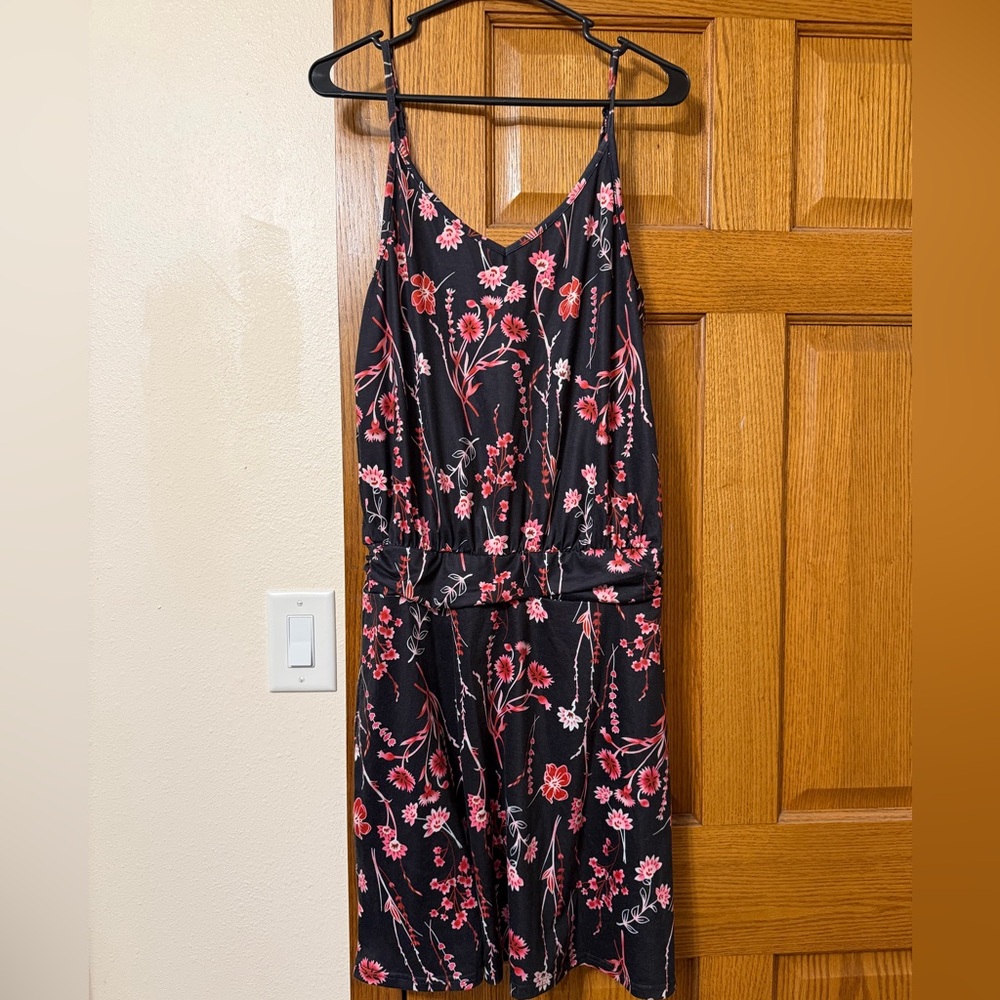 Floral Black and Pink Dress